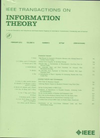 IEEE Transactions on Information Theory | Vol. 61 No. 2
