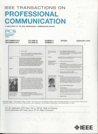 [Jurnal] IEEE Transactions on Professional Communication (Vol. 56/3&4)