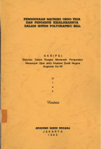 SKR-PENGGUNAAN MATRIKS ORDO TIGA DAN PENGARUH KESALAHANNYA DALAM SISTEM POLYGRAPHIC HILL